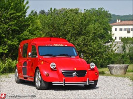 Nimik 2CV: Citroen 2CV furgonette mixed with Ferrari F355