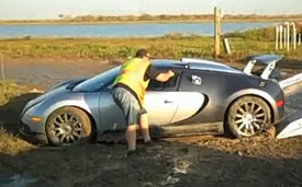 Video: Bugatti Veyron towed from a saltwater lagoon