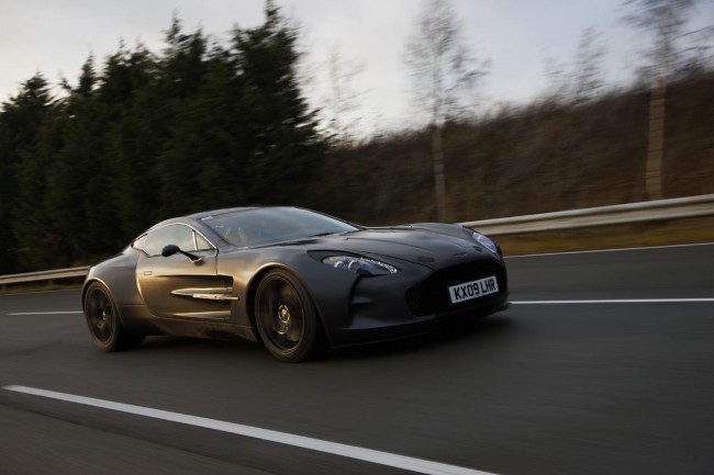 Aston Martin One-77 hits a top speed of 220 mph (354 km/h) in high speed testing