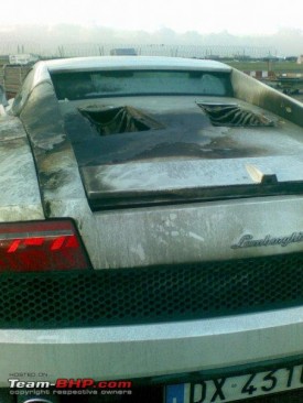 Lamborghini LP-560-4 catches fire in Indian airport